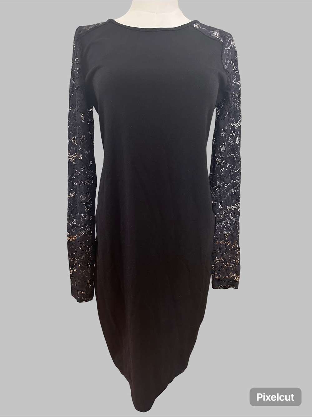 H&M Maternity Black Long Sleeve Lace-Sleeve Shift Dress